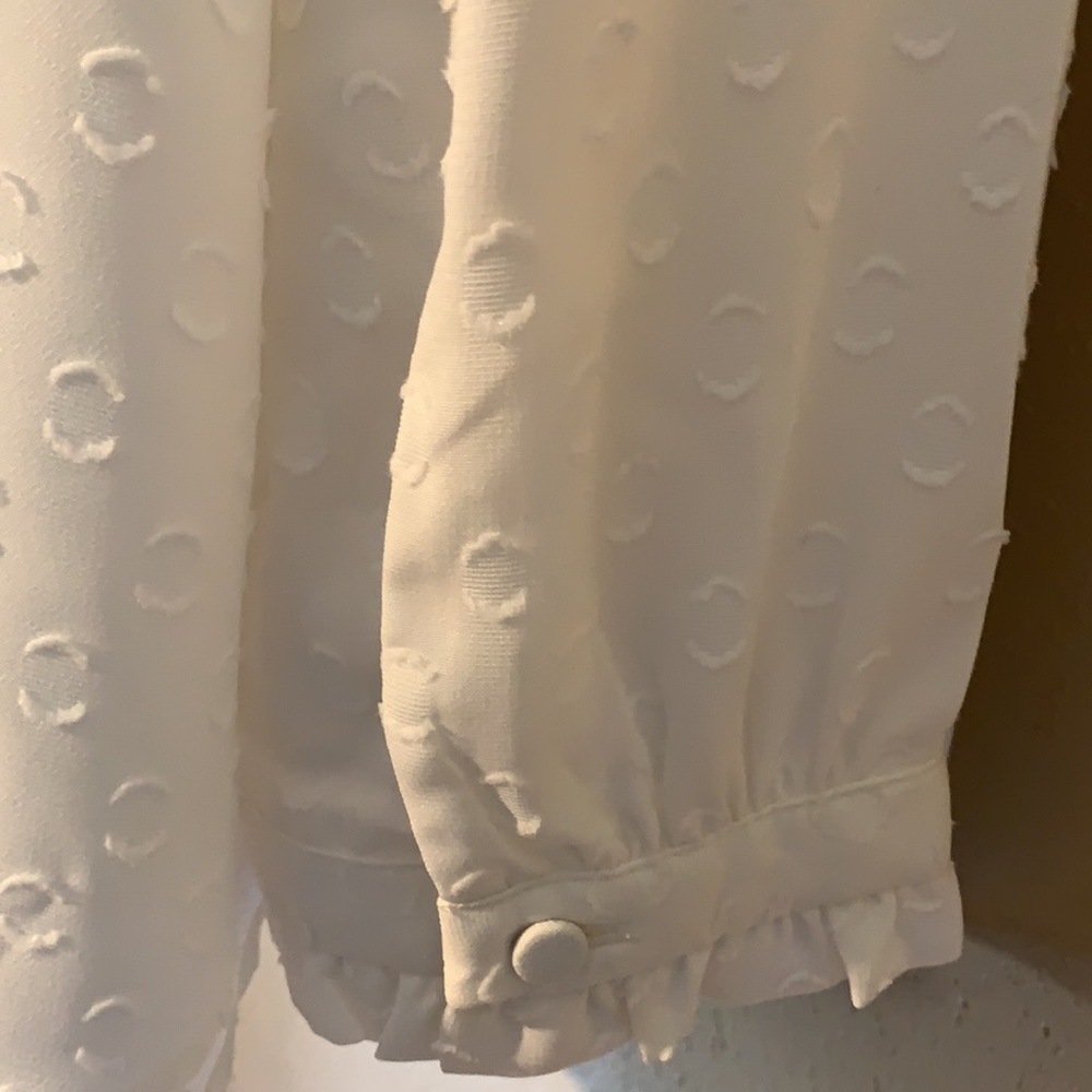 Loft Plus Size 16 Off White Patterned Button Blou… - image 4